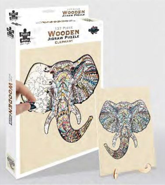 Elephant 137 Piece Wooden Puzzle Jigsaw Puzzle Kids Fun Adult Toy Gift