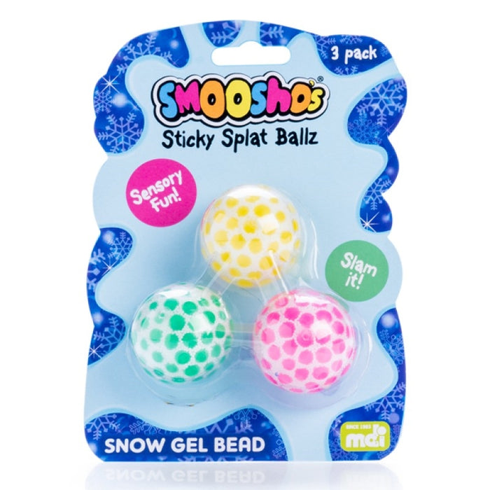 Smoosho's Snow Gel Bead Sticky Splat Ballz Layered Texture- Set of 3