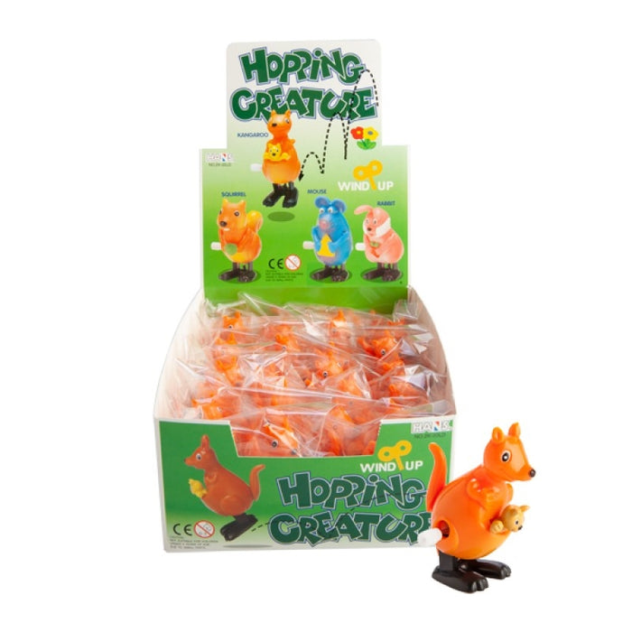 Wind Up Kangaroo With Joey Sensory Gift Novelty Squish Soft Fidget Hand Toy