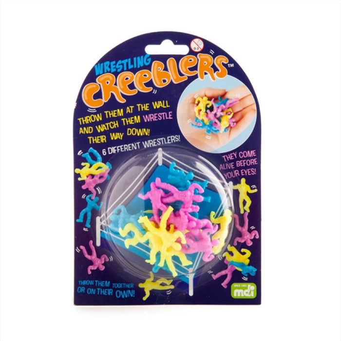 Wrestling Creeblers Squishy Spiky Crawlies Colourful Wrestling Creeblers Sticks to Flat Surfaces
