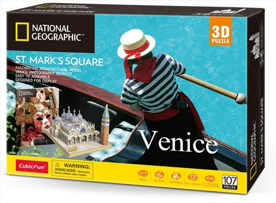Venice St Marks Square 107pc Puzzle: 3d National Geographic 107p