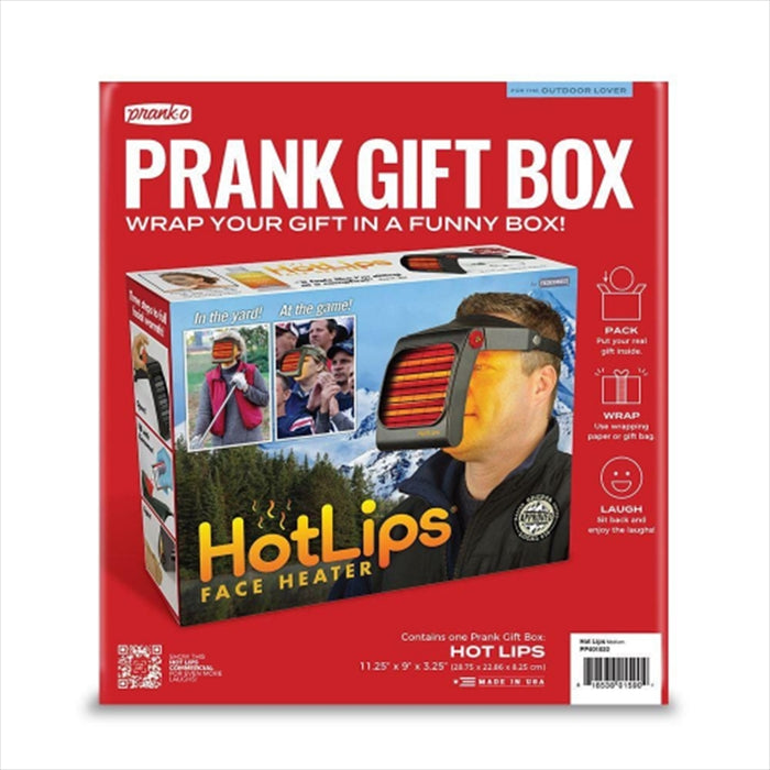 PRANK-O Prank Gift Box Fake Gag Funny Retirement Wrap Your Real Gift in Joke Gift - Hot Lips Face Heater