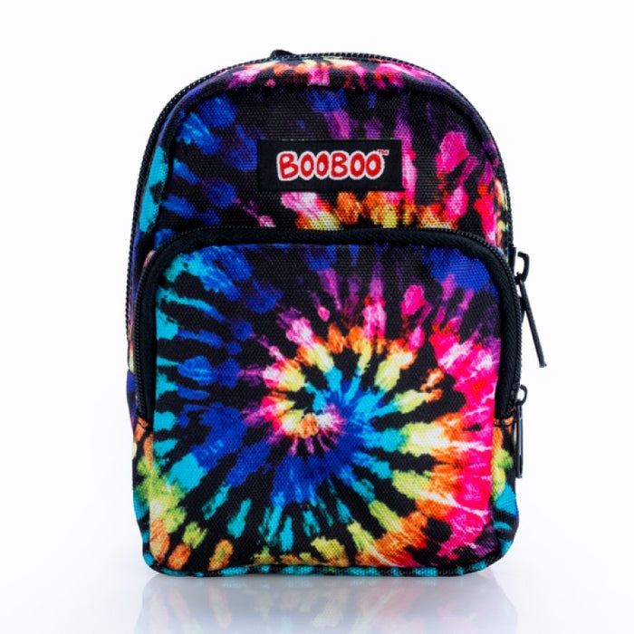 Spiral Tie Dye BooBoo Backpack Mini Stylish, Functional And Compact Black And Rainbow