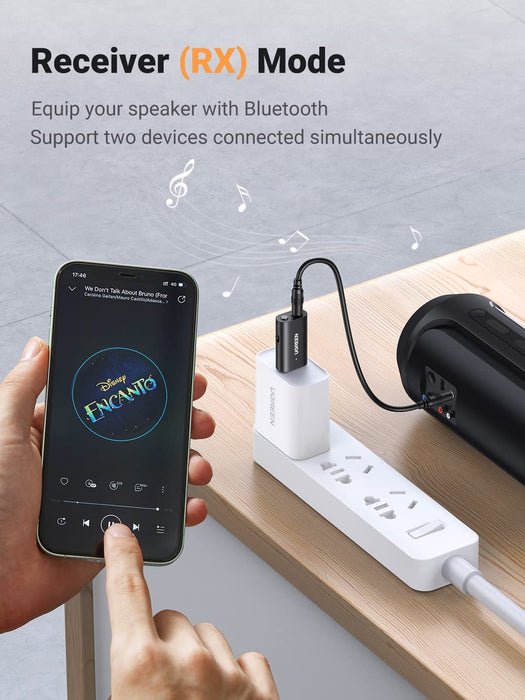 UGREEN 60300 Bluetooth 5.1 Transmitter Receiver  2 in 1 Wireless USB Black