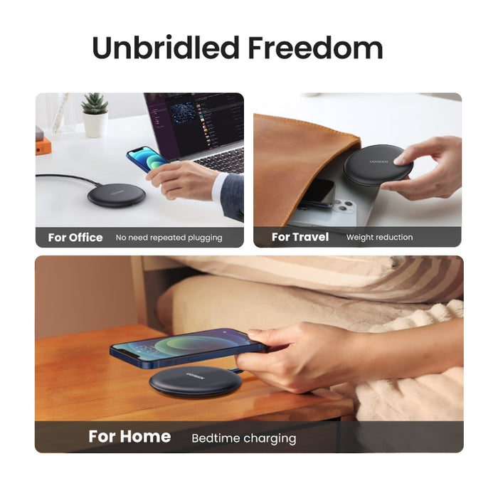 UGREEN 80537 Wireless Charger Pad DC 5V/2A,DC9V/1.67A High Efficiency Charge Faster