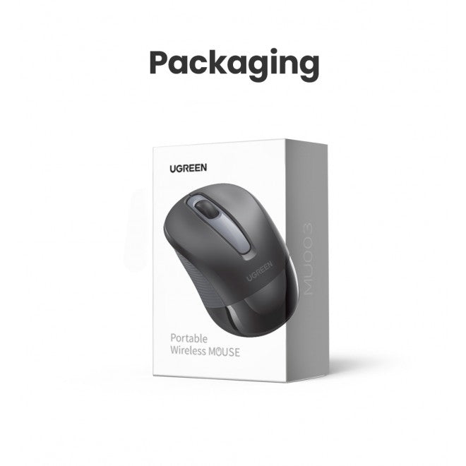 UGREEN 90371 Mini Portable Wireless -2.4 GHz Mouse 10 m/32.8ft
