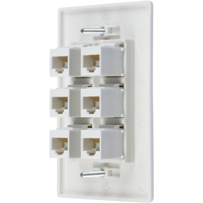 Ethernet Wall Plate 6 Port Cat6 Ethernet Cable Wall Plate Adapter