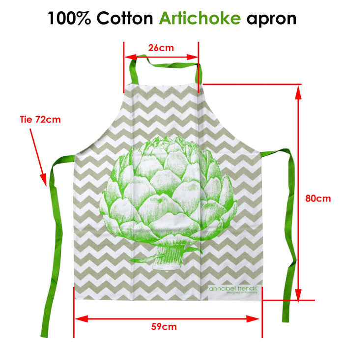 Artichoke 100% Cotton  Kitchen BBQ Cleaning Apron 59 x 80cm Machine Washable