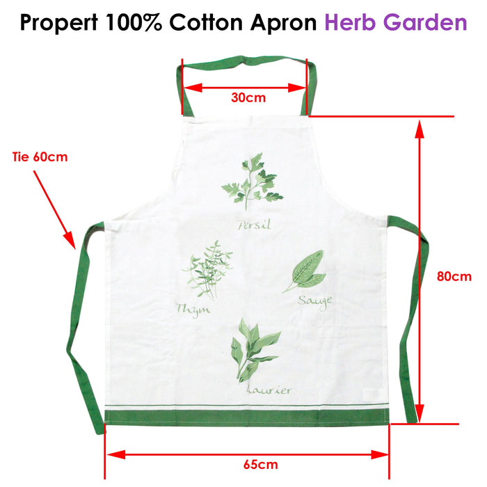 Propert Apron Herb Garden 100% Cotton  65 x 80cm Machine Washable