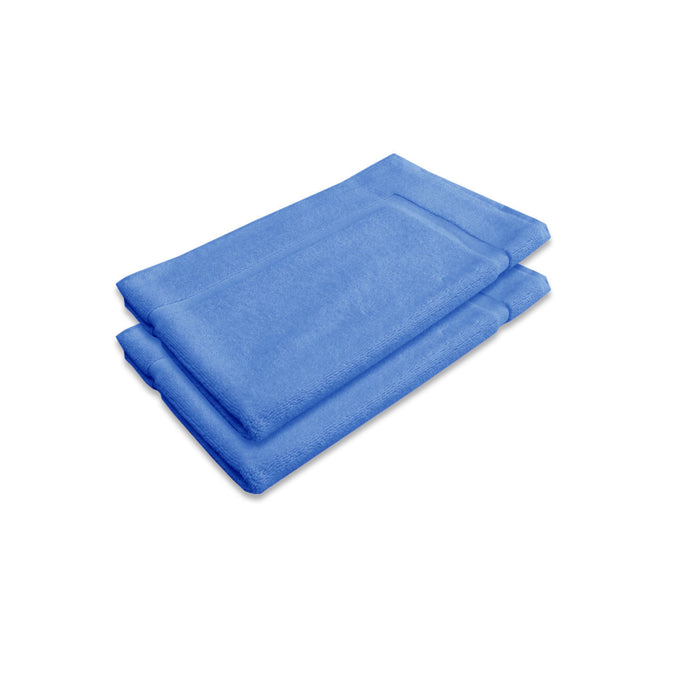 800GSM Set of 2 Cotton Bath Mat Blue  45 x 75 cm 100% Cotton