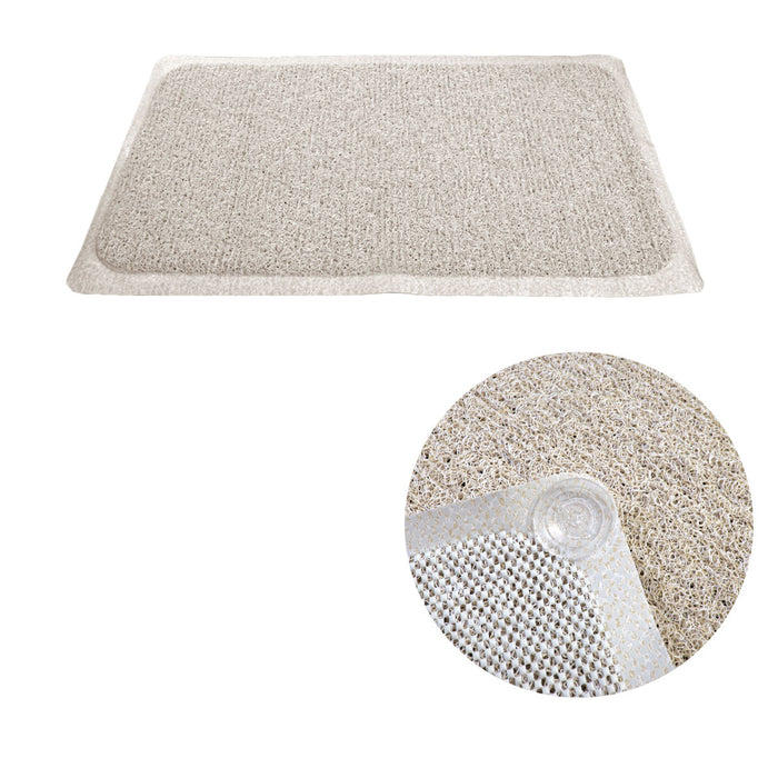 Loofah Shower Mat Tub Shower Bathroom Cream 40 cm x 70 cm Woven Design Fast Drying