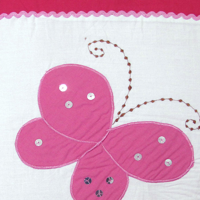 Bindi Butterfly Embroidered Quilt Cover Set Polyester Cotton 140 x 210 cm Single