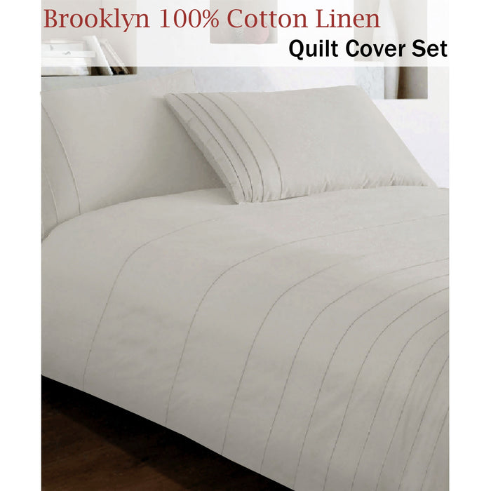 Brooklyn Linen Quilt Cover Set 250 Thread Count 100% Cotton  240 x 210 cm King