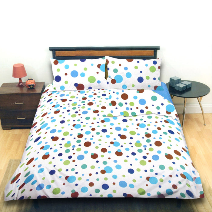 Galaxy Dots Blue Quilt Cover Set Queen With Standard Pillowcases Polyester Cotton