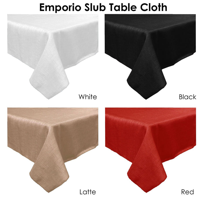 Emporio Slub Table Cloth Red 180 cm Round Dining Table Cloth
