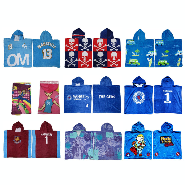 Kids Hooded Towel Rangers Football Beach Towel Cotton 60x120cm