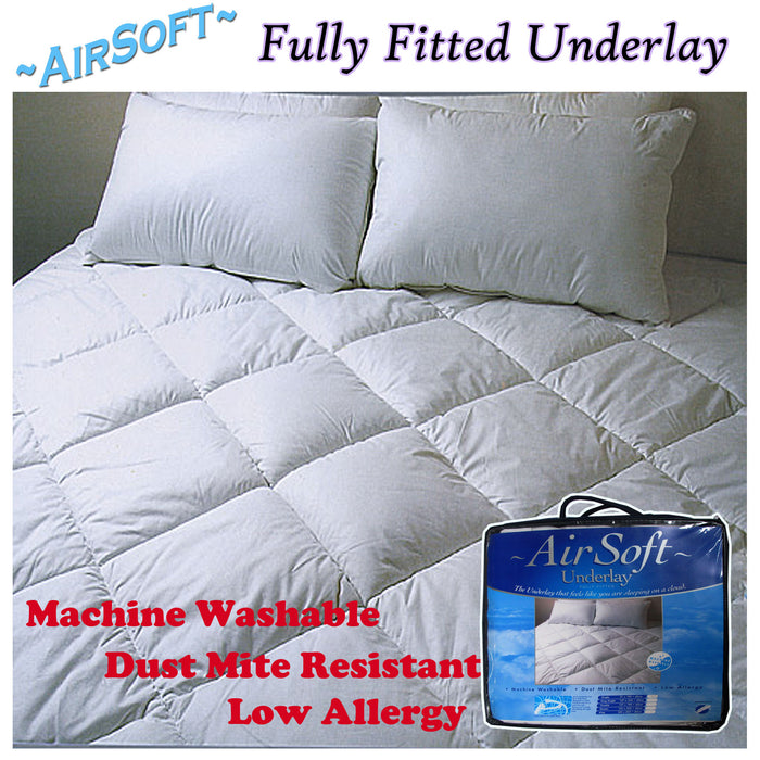 Air Soft Fully Fitted Underlay Cotton SINGLE 91 x 190 + 40 cm
