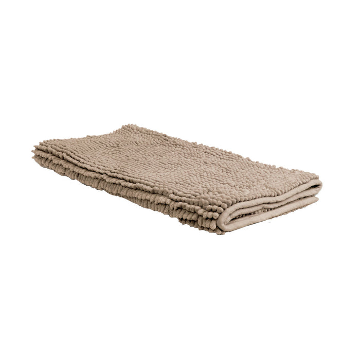 Chenille Toggle Bath Mat 50 x 80cm Taupe Ultra Absorbent Rug for Tub Shower and Bathroom