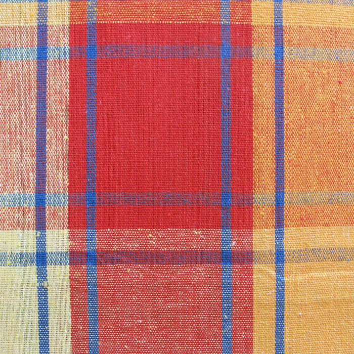 Cotton Plaid Checks Oblong Table Cloth Yellow 150 x 230cm