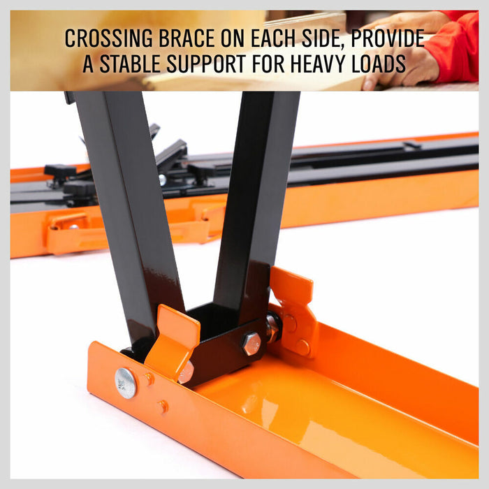 2Pack Mastercraft Sawhorse Metal Folding Non-slip Surface Saw Horse 120KG Capacity