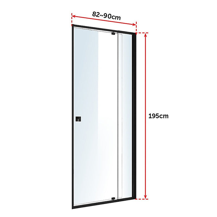 Adjustable Semi Frameless Shower Screen (82~90) x 195cm Australian Safety GlassHigh Quality