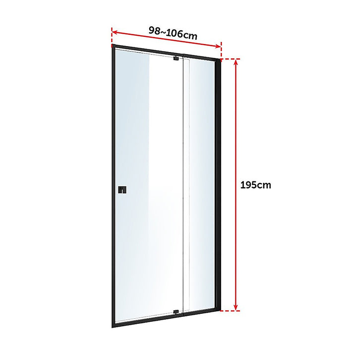 Adjustable Semi Frameless Shower Screen (98~106) x 195cm Australian Safety GlassHigh Quality