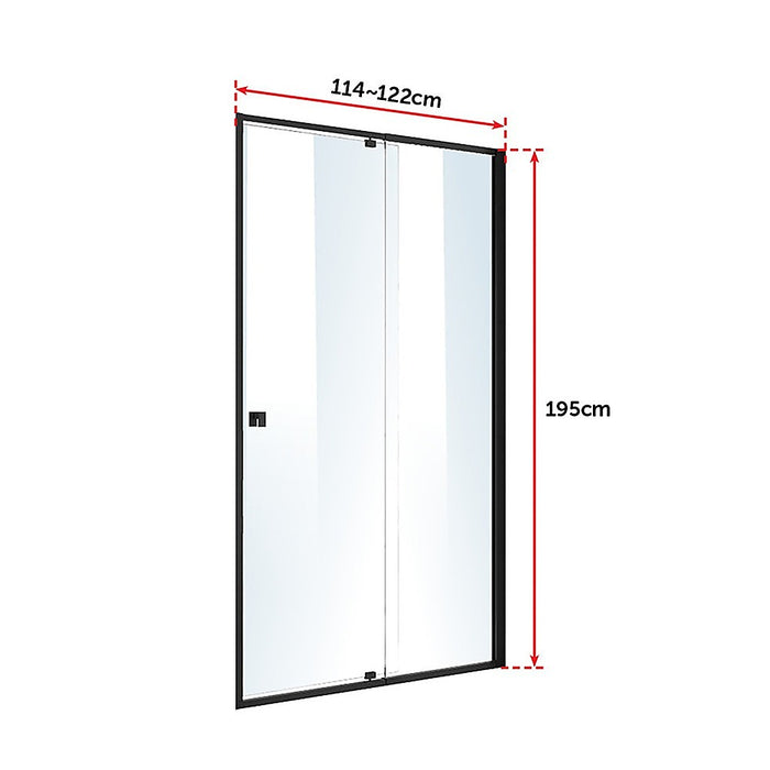 Adjustable Semi Frameless Shower Screen (114~122) x 195cm Australian Safety GlassHigh Quality