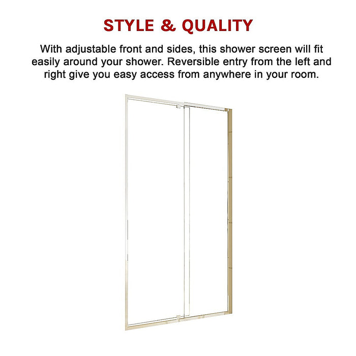 Adjustable Semi Frameless Shower Screen (114~122) x 195cm Australian Safety GlassHigh Quality