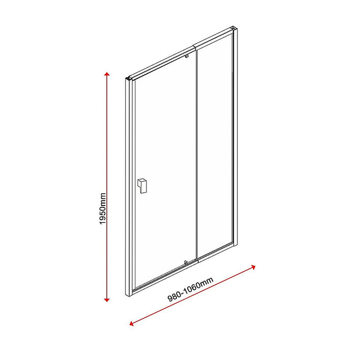 Adjustable Semi Frameless Shower Screen (98~106) x 195cm Australian Safety GlassHigh Quality