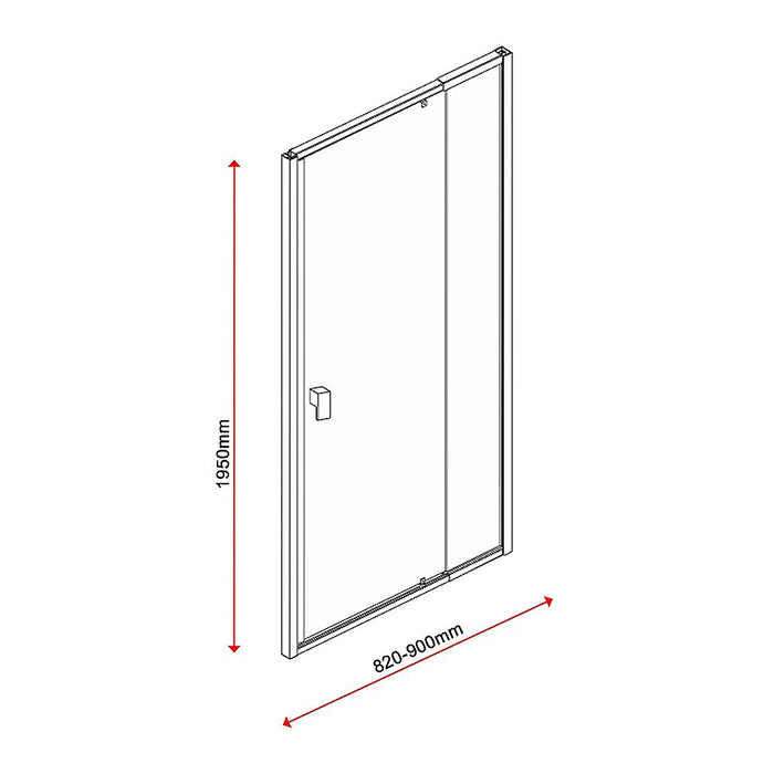 Adjustable Semi Frameless Shower Screen (82~90) x 195cm Australian Safety GlassHigh Quality