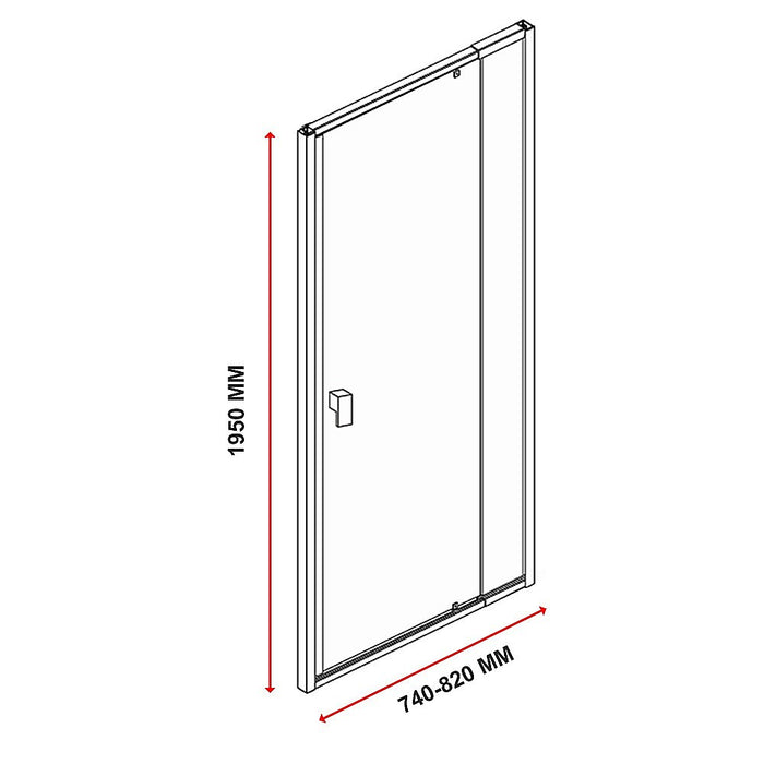 Adjustable Semi Frameless Shower Screen (74~82) x 195cm Australian Safety GlassHigh Quality