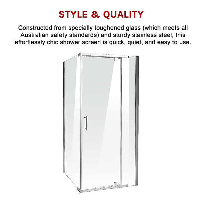 Shower Screen 900x900x1900mm Framed Safety Glass Pivot Door By Della FrancescaHigh Quality