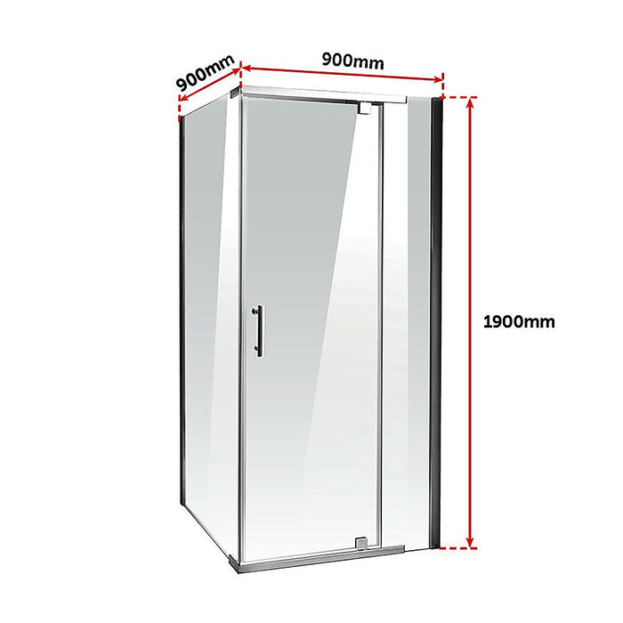 Shower Screen 900x900x1900mm Framed Safety Glass Pivot Door By Della FrancescaHigh Quality
