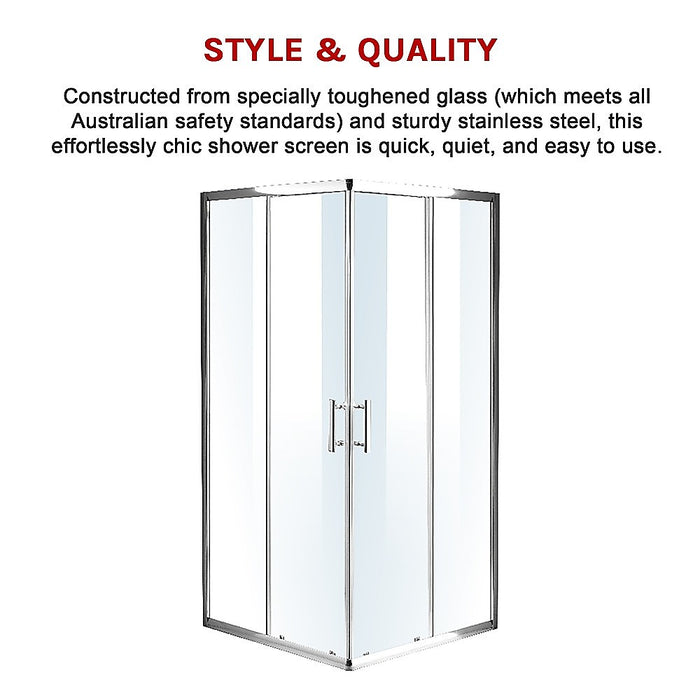 Shower Screen 1200x900x1900mm Framed Safety Glass Pivot Door By Della FrancescaHigh Quality