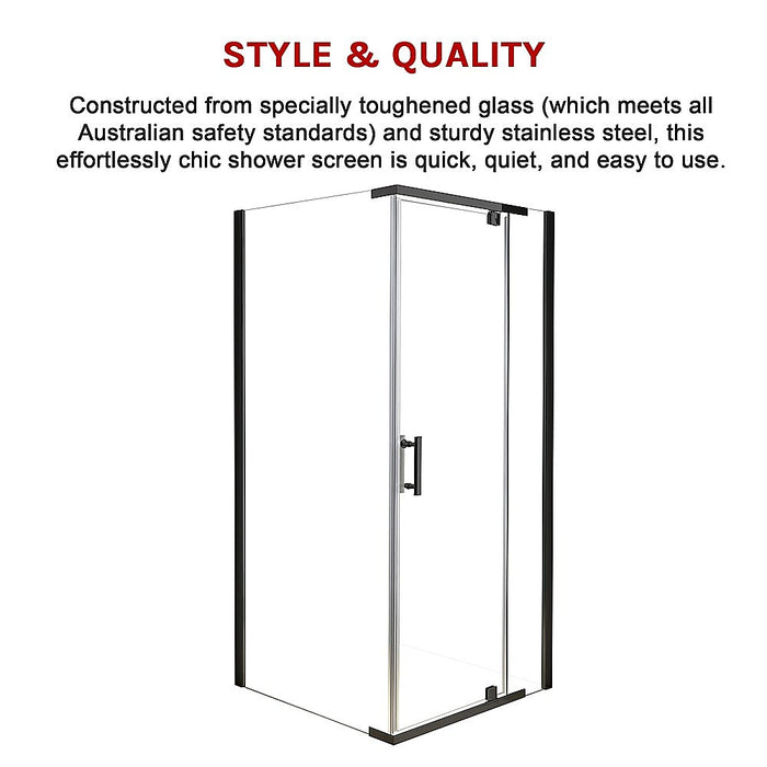 Shower Screen 1000x1000x1900mm Framed Safety Glass Pivot Door By Della FrancescaHigh Quality