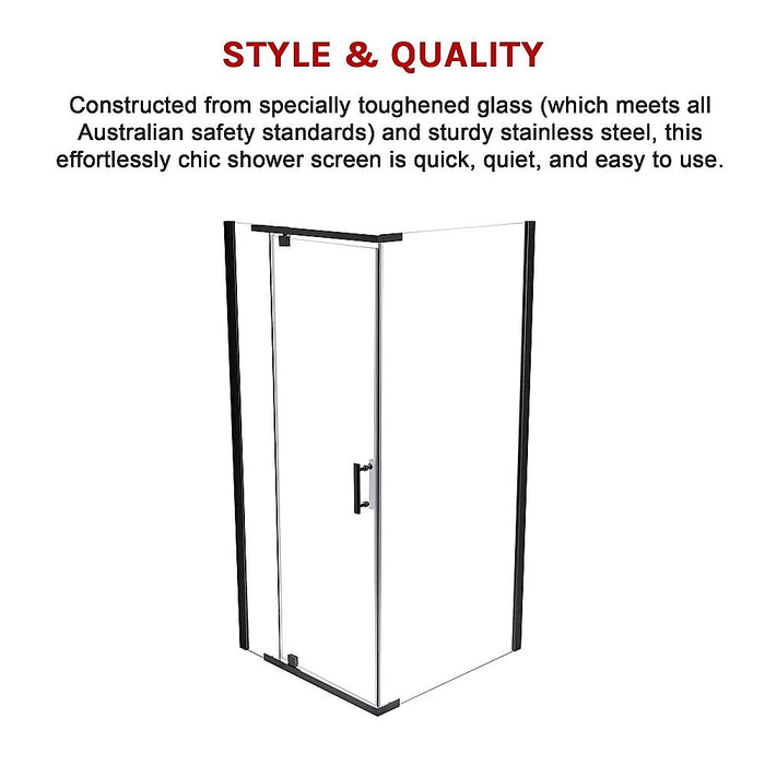 Shower Screen 1000x900x1900mm Framed Safety Glass Pivot Door By Della FrancescaHigh Quality