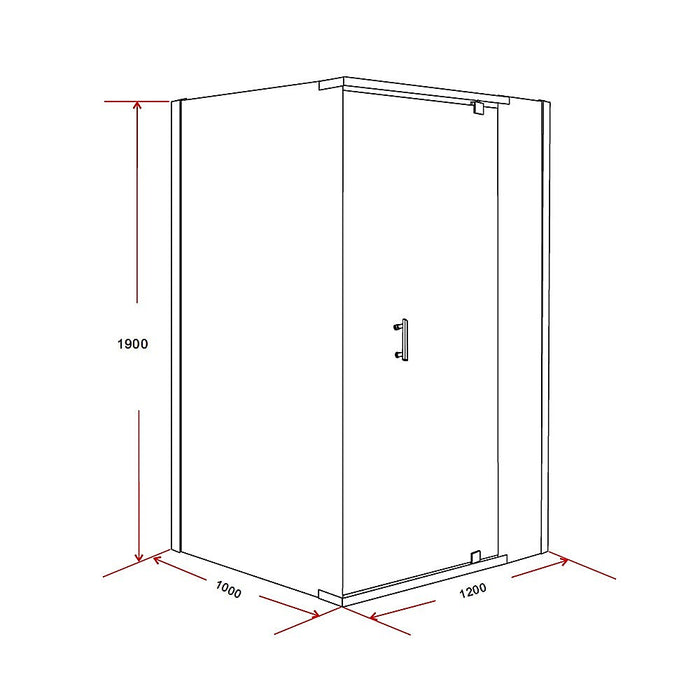 Shower Screen 1200x1000x1900mm Framed Safety Glass Pivot Door By Della FrancescaHigh Quality