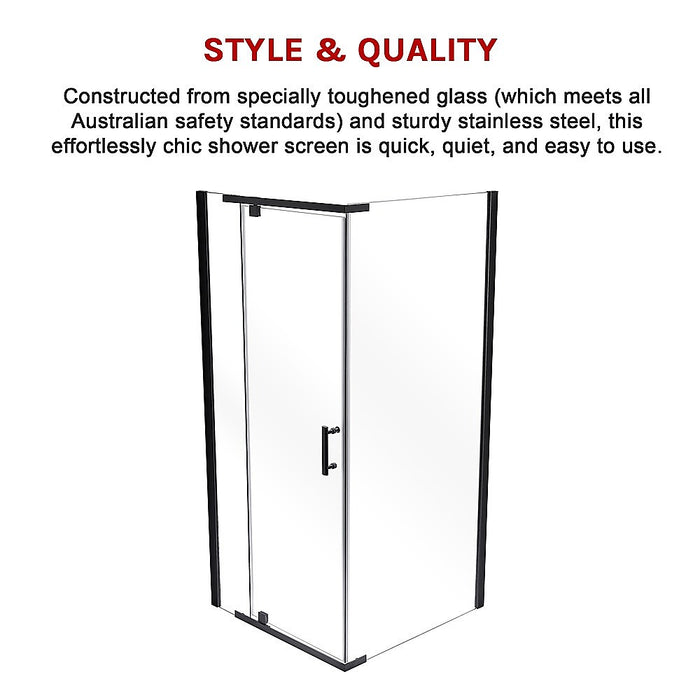 Shower Screen 1200x900x1900mm Framed Safety Glass Pivot Door By Della FrancescaHigh Quality