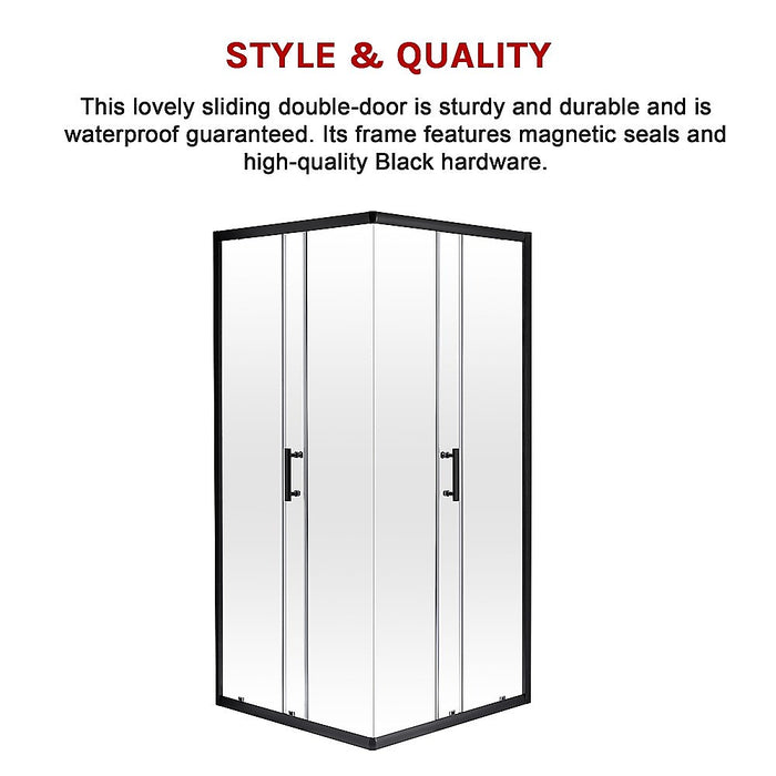 800 x 900mm Sliding Door Nano Safety Glass Shower Screen By Della FrancescaHigh Quality
