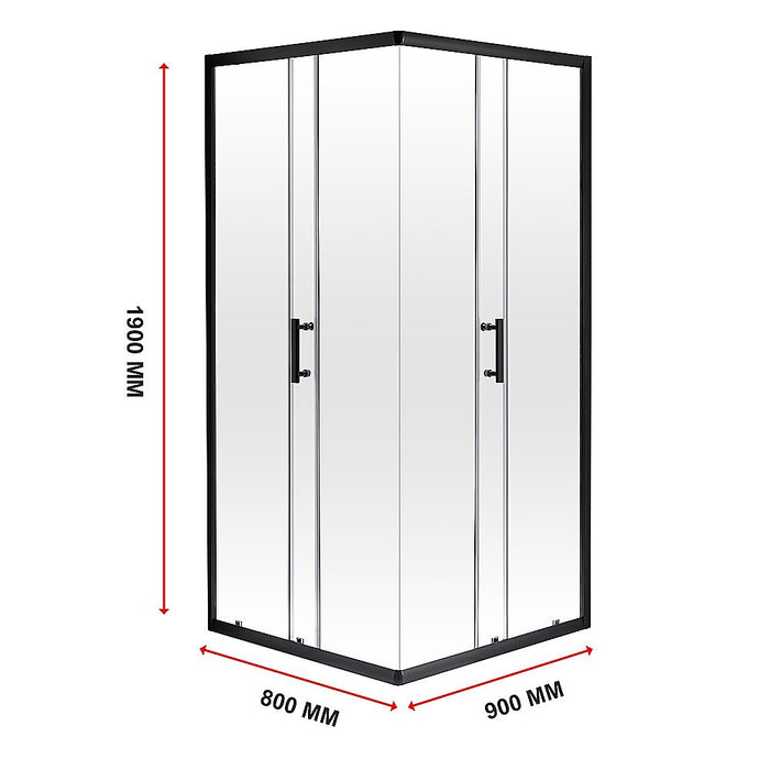 800 x 900mm Sliding Door Nano Safety Glass Shower Screen By Della FrancescaHigh Quality
