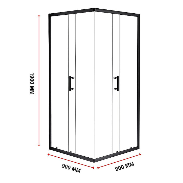 900 x 900mm Sliding Door Nano Safety Glass Shower Screen By Della FrancescaHigh Quality