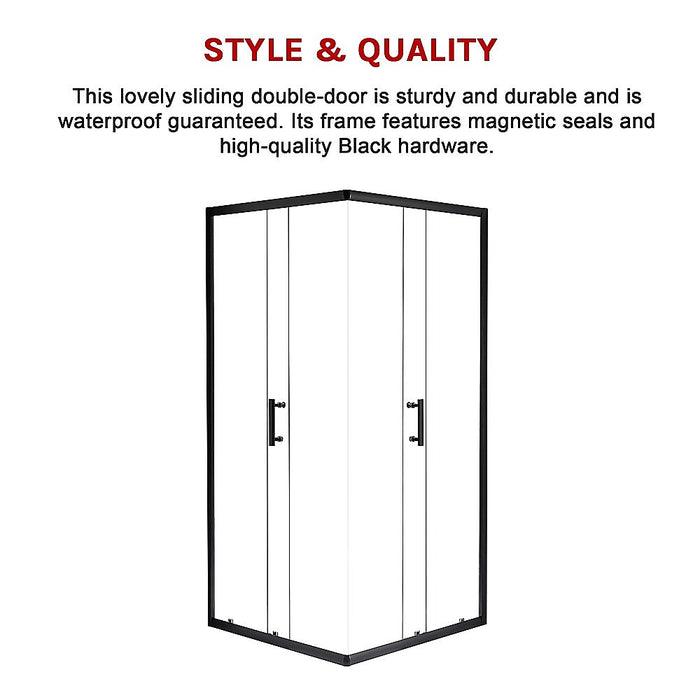 900 x 1000mm Sliding Door Nano Safety Glass Shower Screen By Della FrancescaHigh Quality