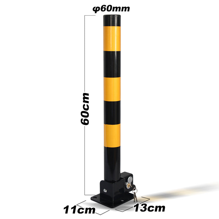 2X Black Fold Down Vehicle Security Car Parking Lock Safety Barrier Bollard Locker Barrier