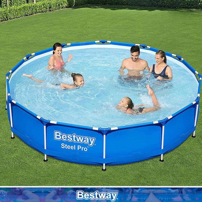 Bestway 12FT Swimming Pool 3.66M Above Ground Filter Pump Power Steel Frame