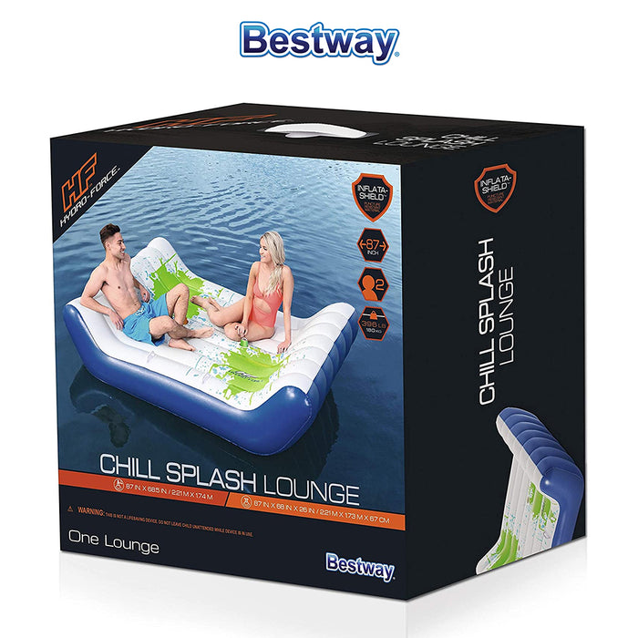 Bestway Hydro-Force Inflatable Swimming Float 2.21mx1.74m 2P Chill Splash Lounge