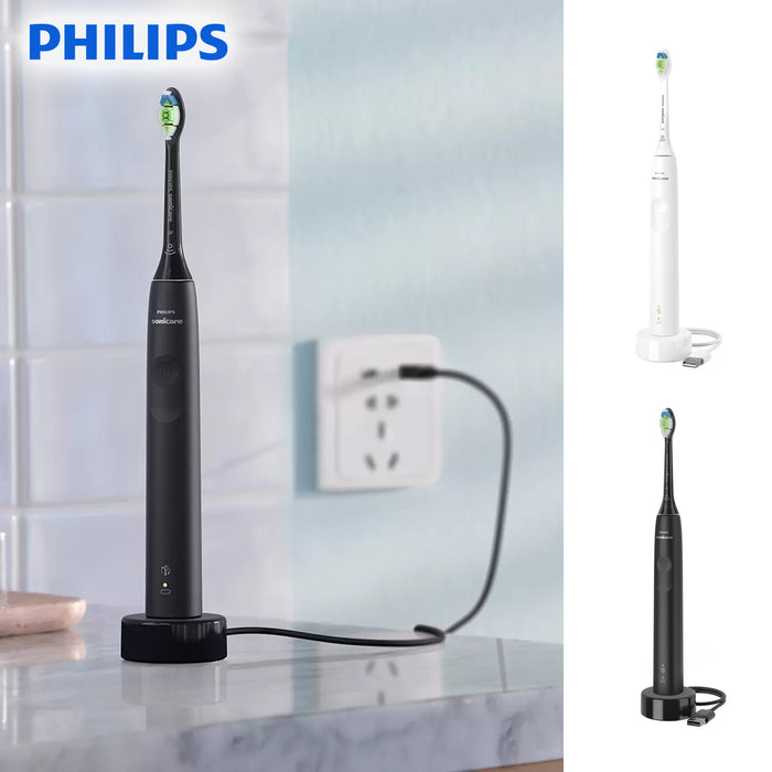 Philips Sonicare 3100 Range Black And White Toothbrush HX3676/34 2Packs Set