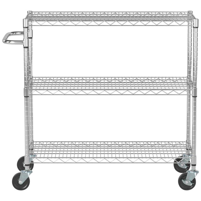 TRINITY 3 Tier Chrome Cart Rack Steel Storage Heavy Duty Kitchen Trolley