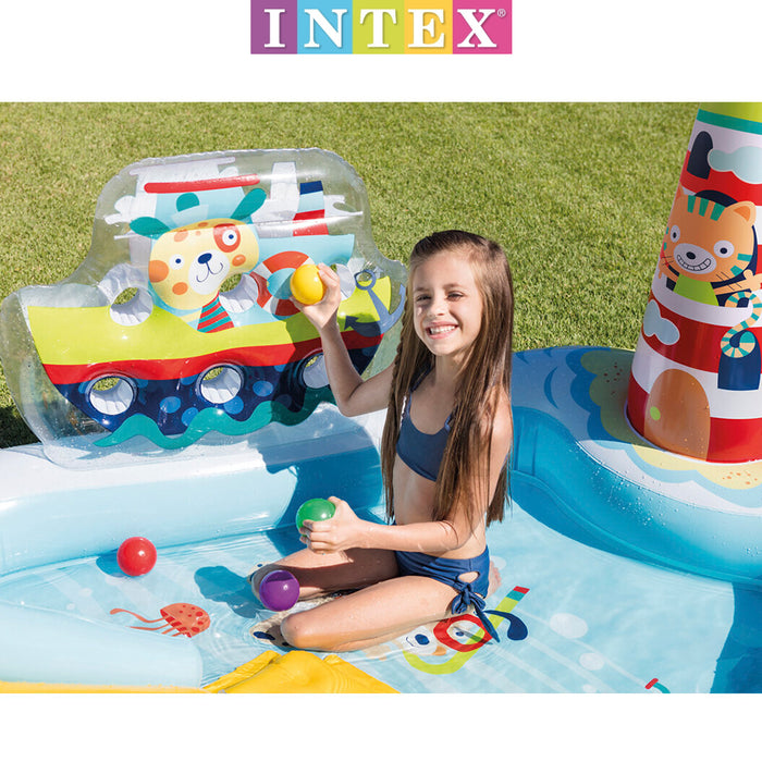 Intex Inflatable Fishing Fun Play Centre Slide Backyard Pool Kids Water Spray