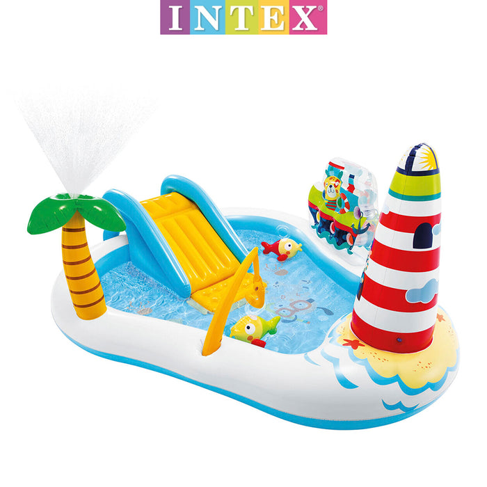 Intex Inflatable Fishing Fun Play Centre Slide Backyard Pool Kids Water Spray