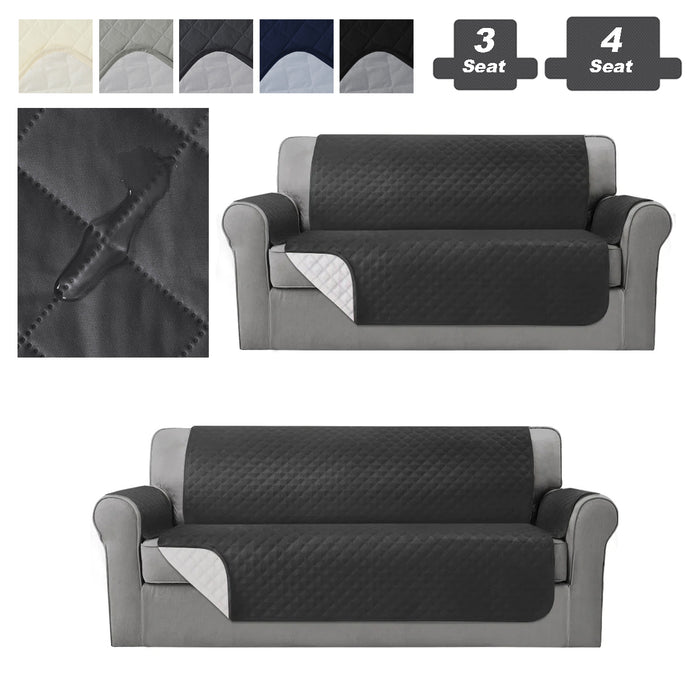 Sofa Cover Quilted 5color Water Resistant 3 / 4 Seat Couch Protector Slipcovers
